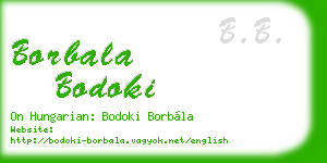 borbala bodoki business card
