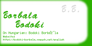 borbala bodoki business card